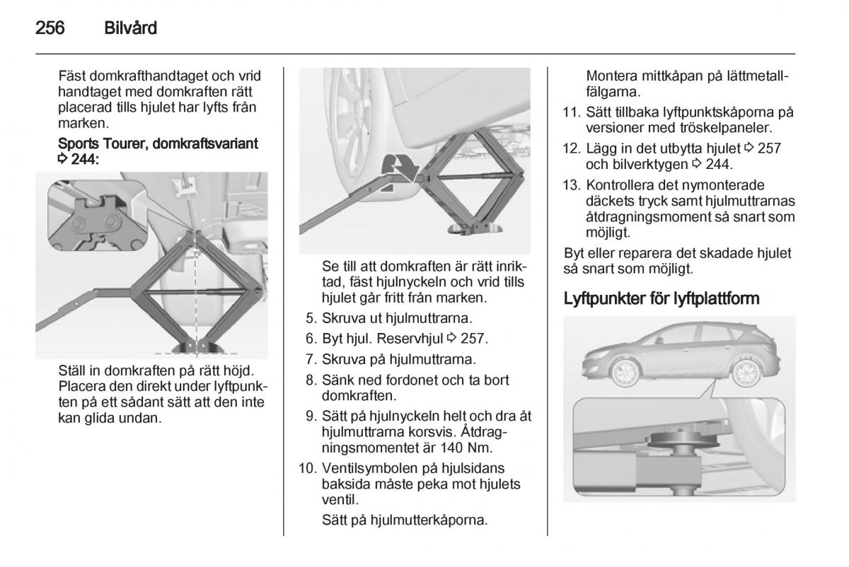 Opel Astra J IV 4 instruktionsbok / page 258