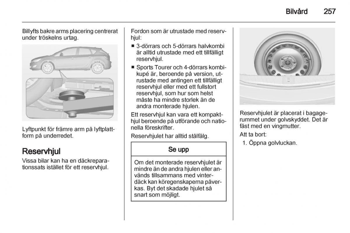 Opel Astra J IV 4 instruktionsbok / page 259