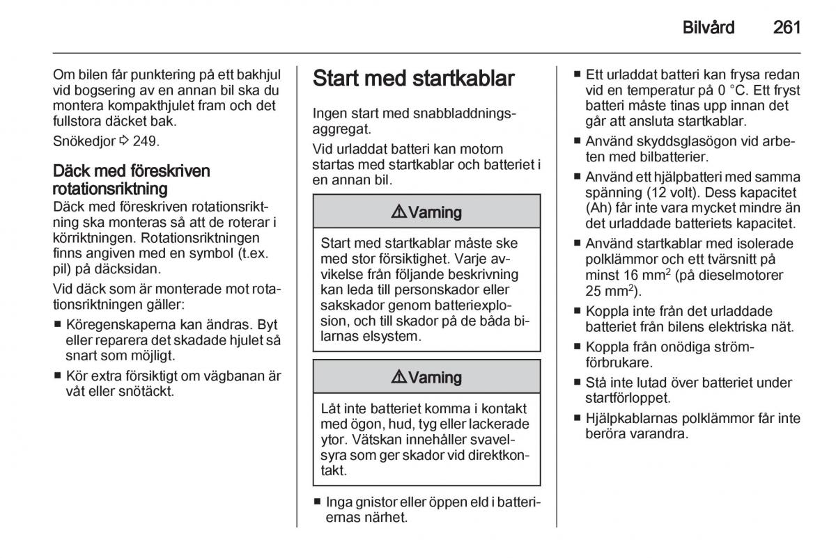 Opel Astra J IV 4 instruktionsbok / page 263