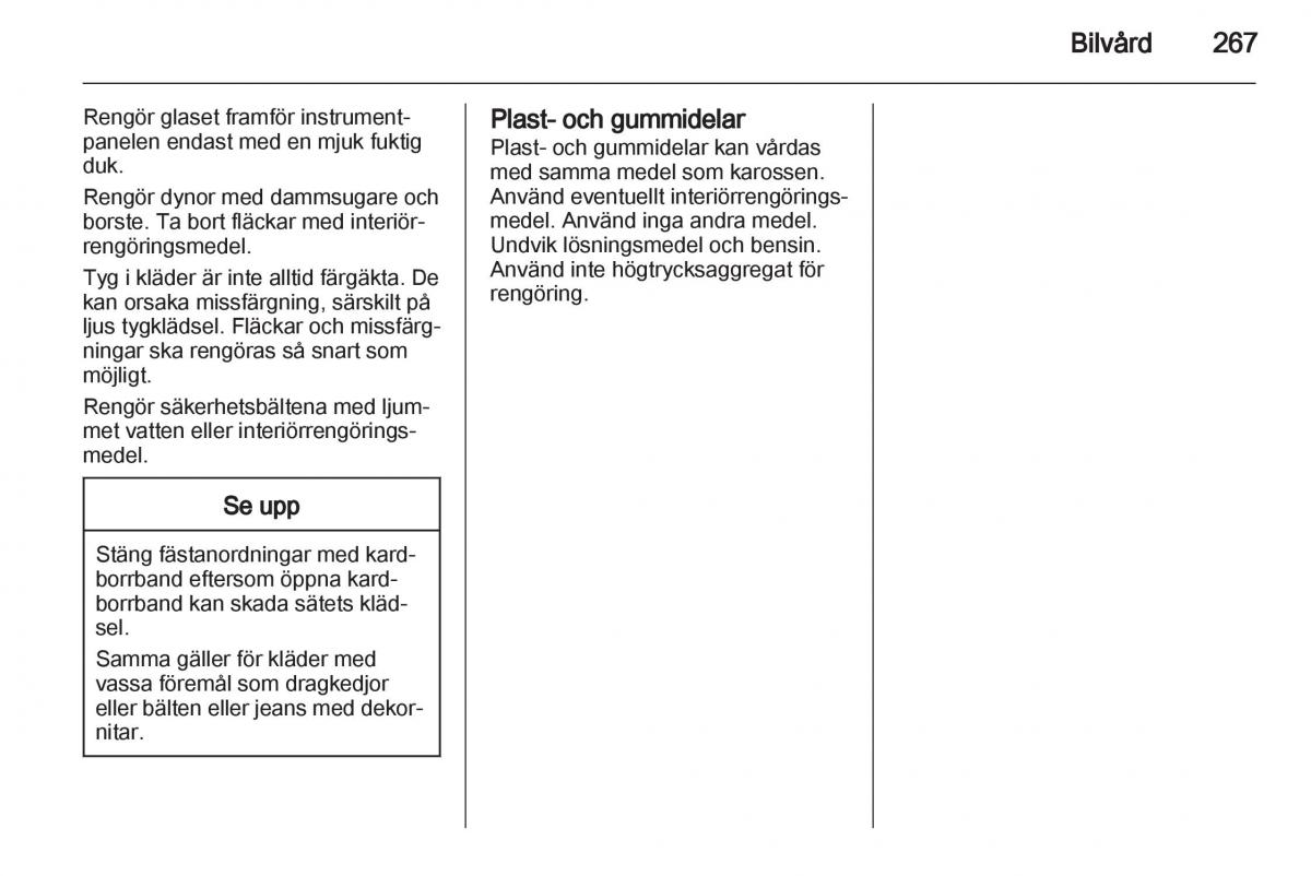 Opel Astra J IV 4 instruktionsbok / page 269