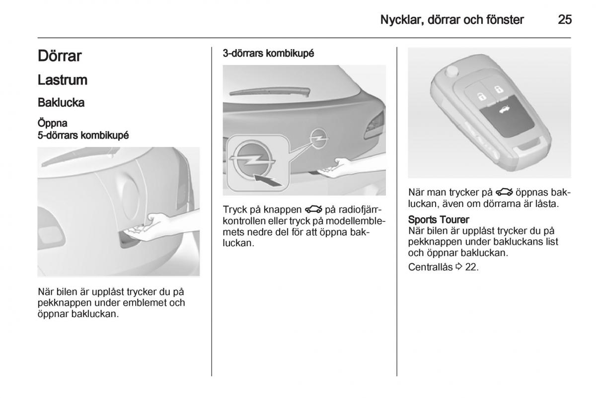 Opel Astra J IV 4 instruktionsbok / page 27