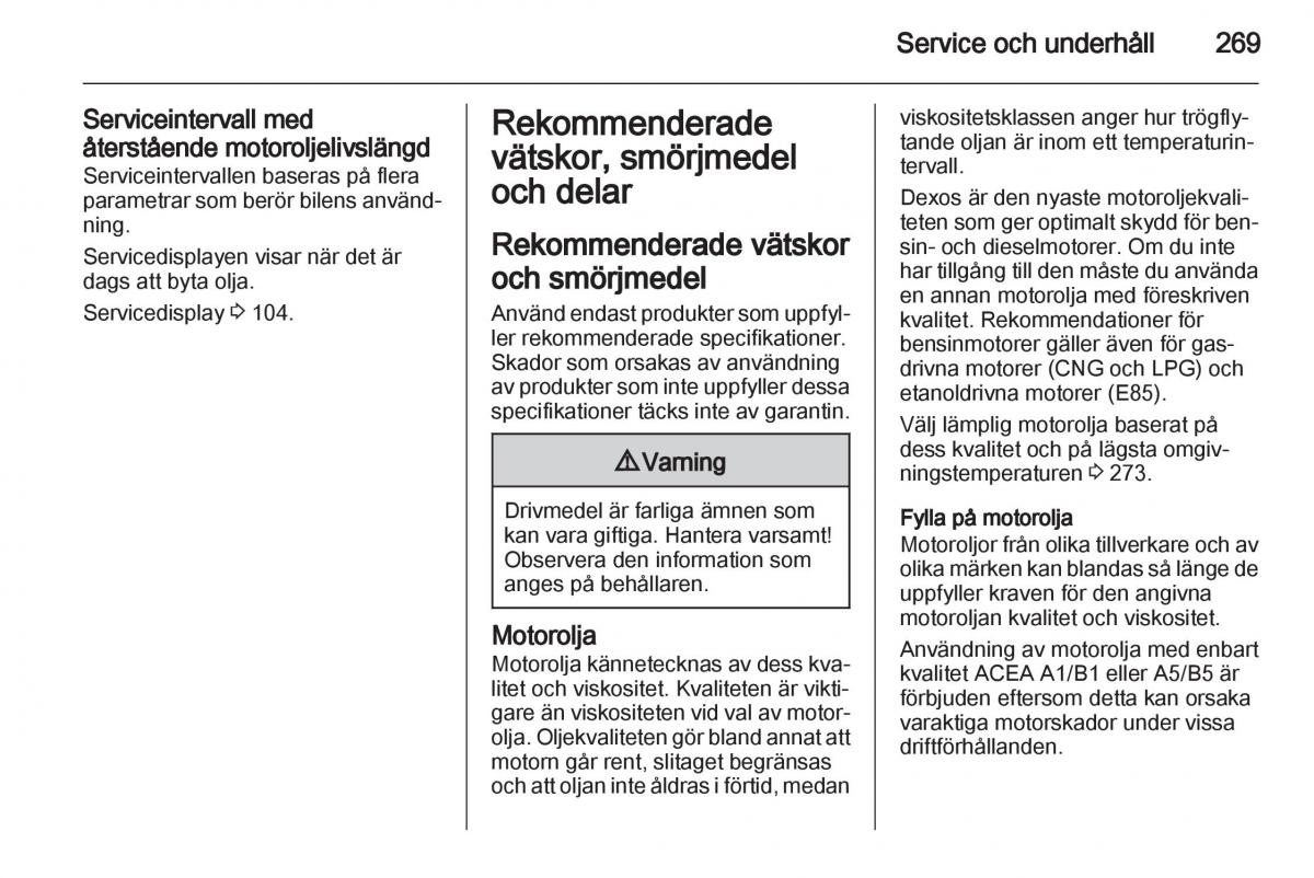 Opel Astra J IV 4 instruktionsbok / page 271