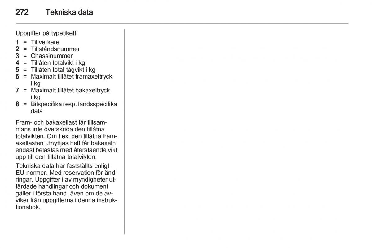 Opel Astra J IV 4 instruktionsbok / page 274