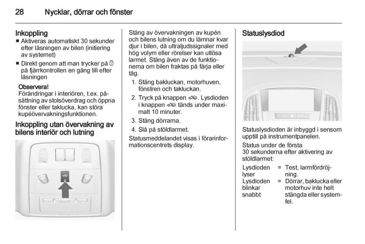 Opel Astra J IV 4 instruktionsbok / page 30