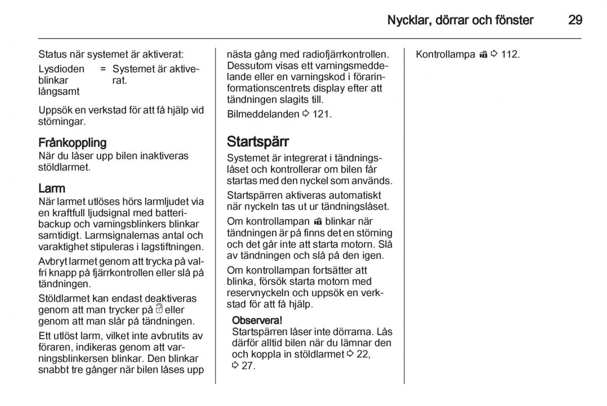 Opel Astra J IV 4 instruktionsbok / page 31