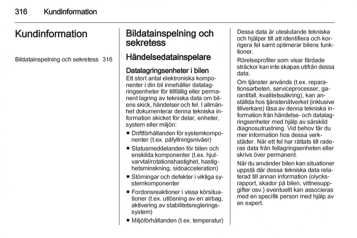 Opel Astra J IV 4 instruktionsbok / page 318