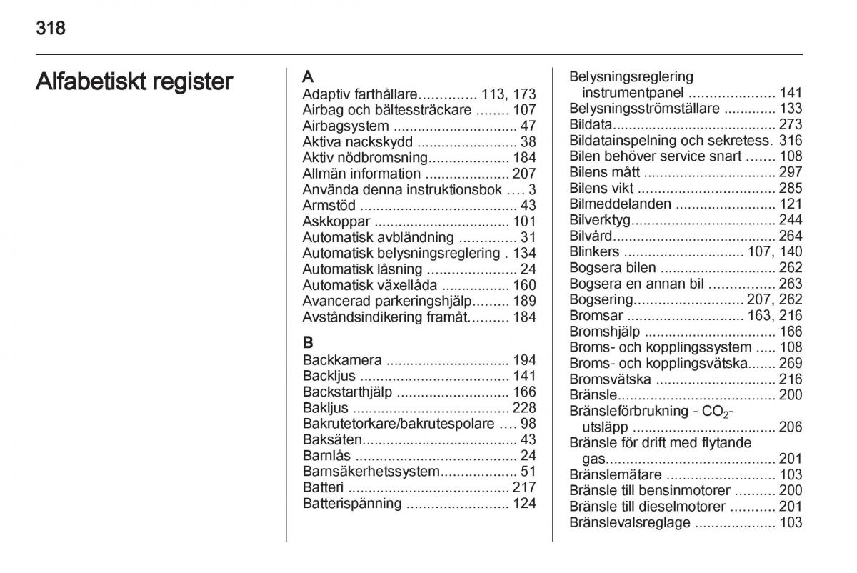 Opel Astra J IV 4 instruktionsbok / page 320