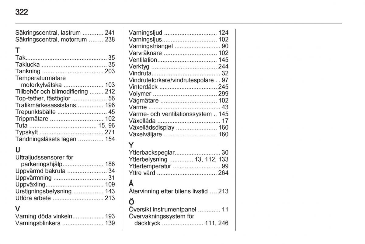 Opel Astra J IV 4 instruktionsbok / page 324