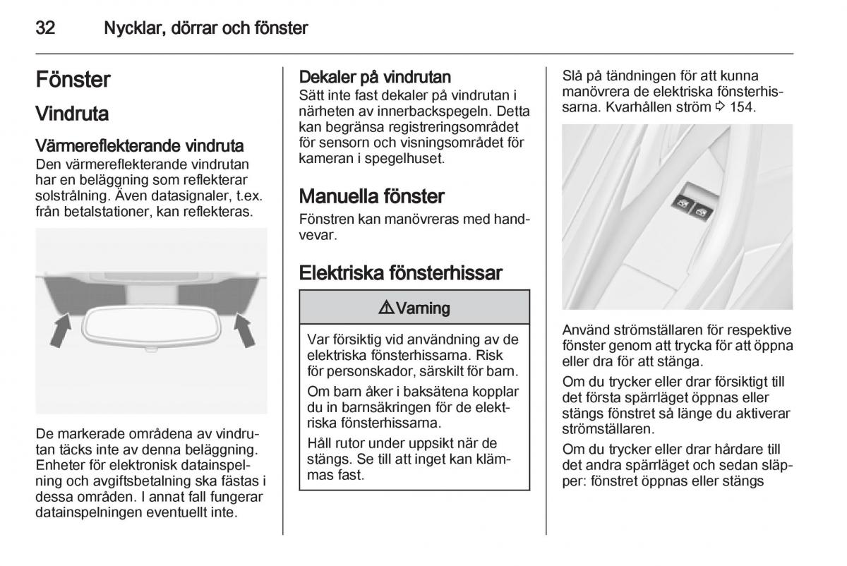 Opel Astra J IV 4 instruktionsbok / page 34