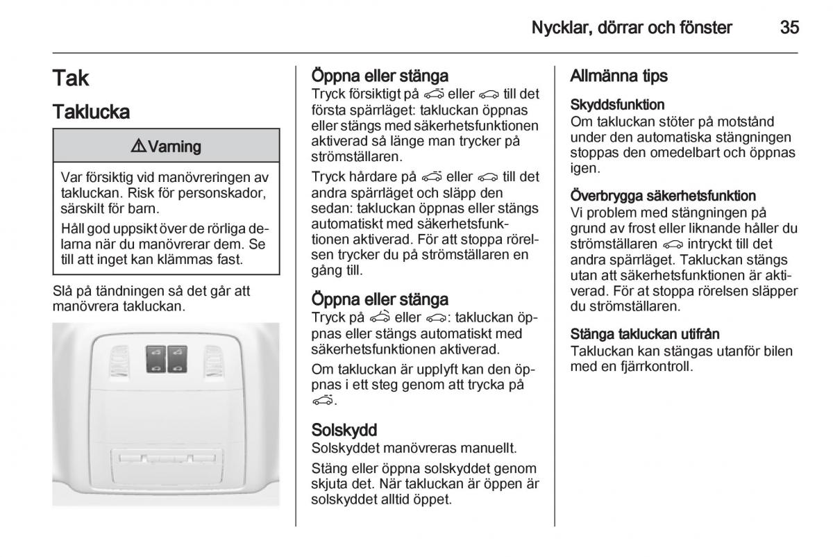 Opel Astra J IV 4 instruktionsbok / page 37