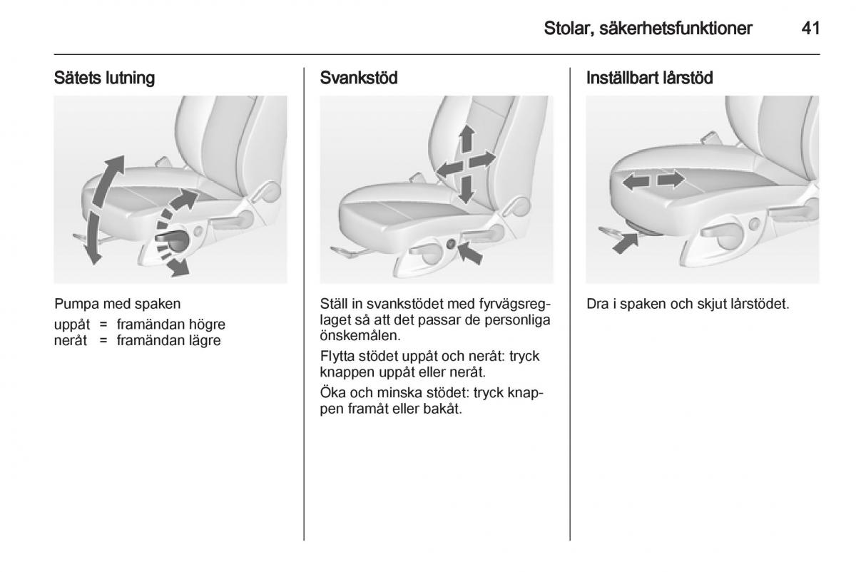 Opel Astra J IV 4 instruktionsbok / page 43