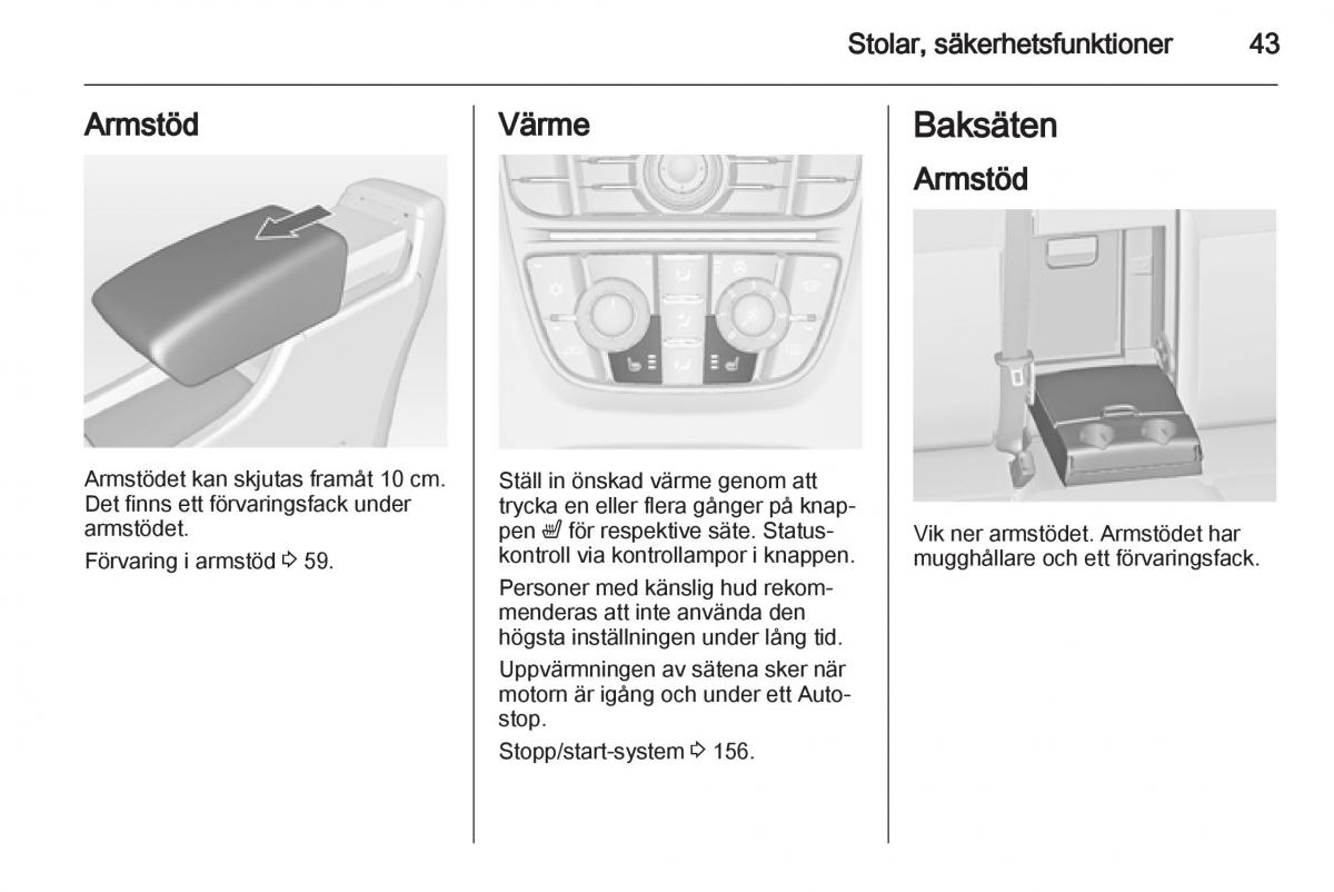 Opel Astra J IV 4 instruktionsbok / page 45