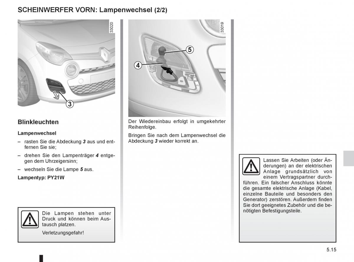 Renault Twingo II 2 Handbuch / page 169