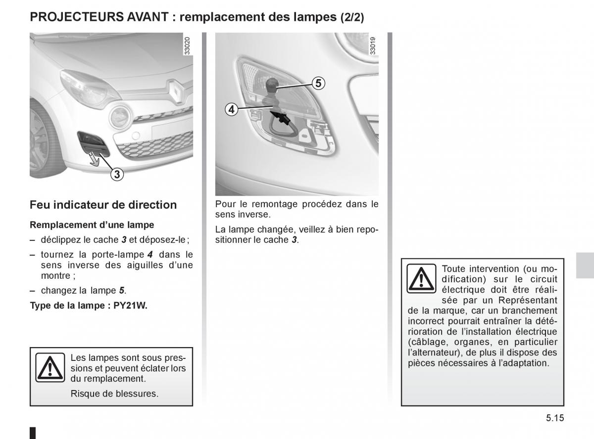 Renault Twingo II 2 manuel du proprietaire / page 169