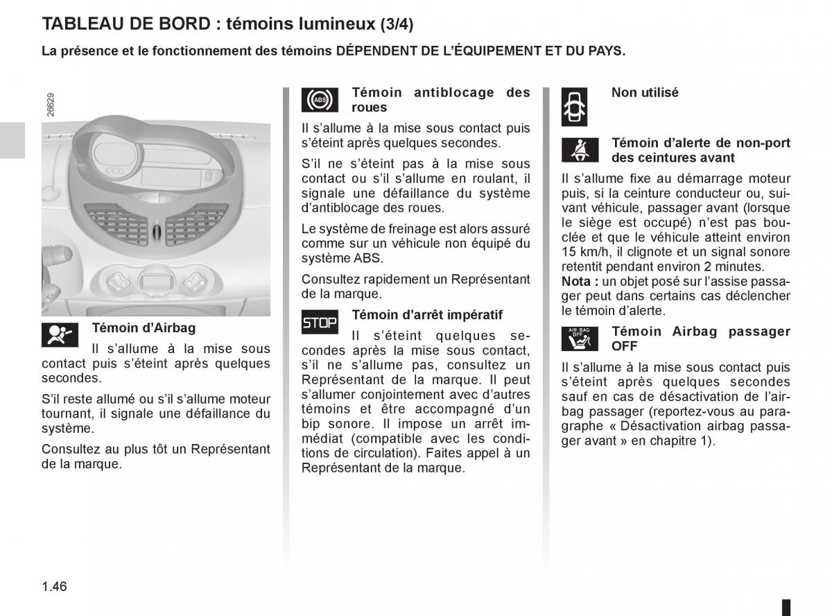 Renault Twingo II 2 manuel du proprietaire / page 52