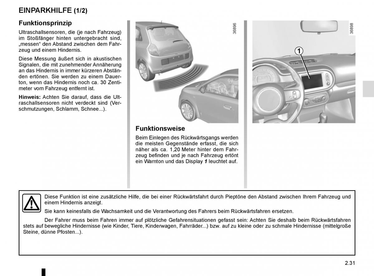 Renault Twingo III 3 Handbuch / page 105