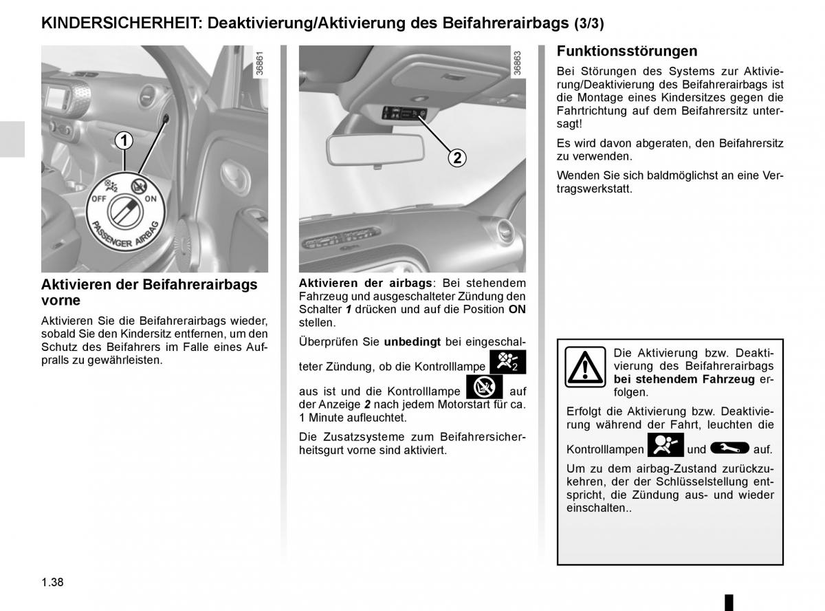 Renault Twingo III 3 Handbuch / page 44