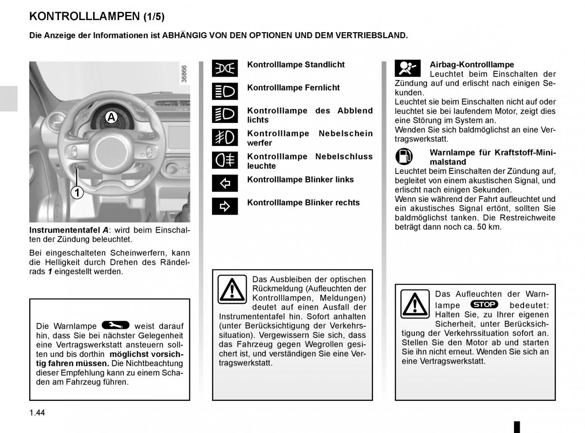 Renault Twingo III 3 Handbuch / page 50