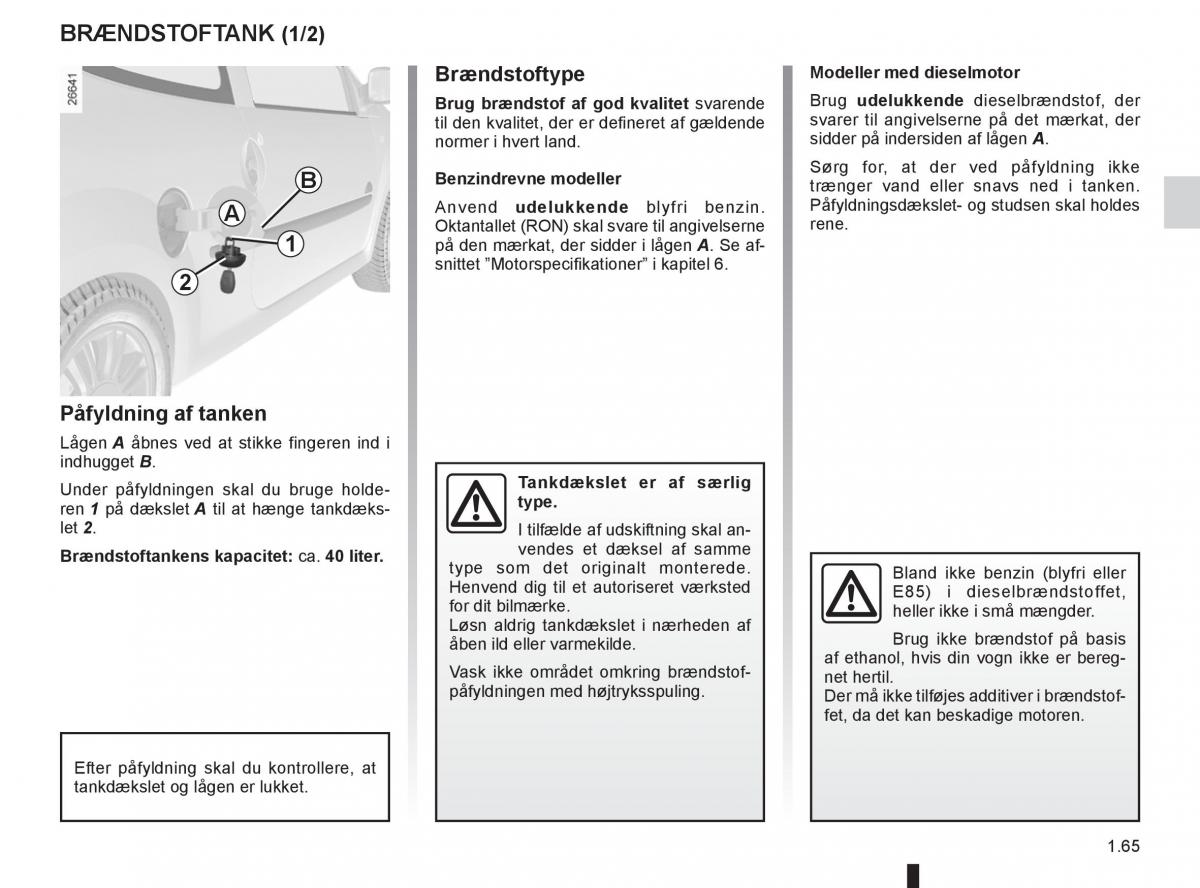 Renault Twingo III 3 Bilens instruktionsbog / page 71