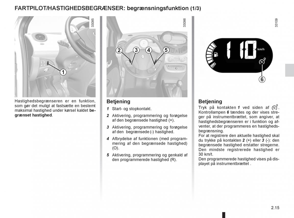 Renault Twingo III 3 Bilens instruktionsbog / page 87