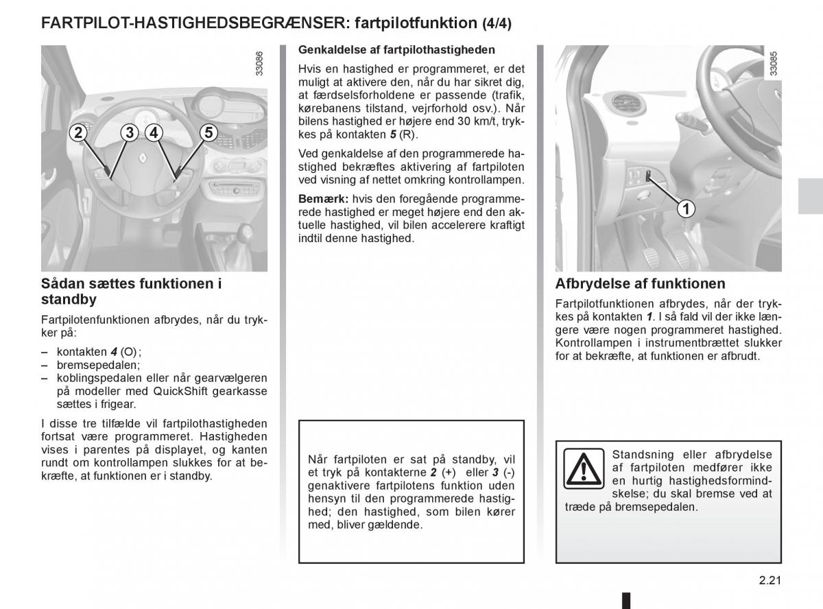 Renault Twingo III 3 Bilens instruktionsbog / page 93