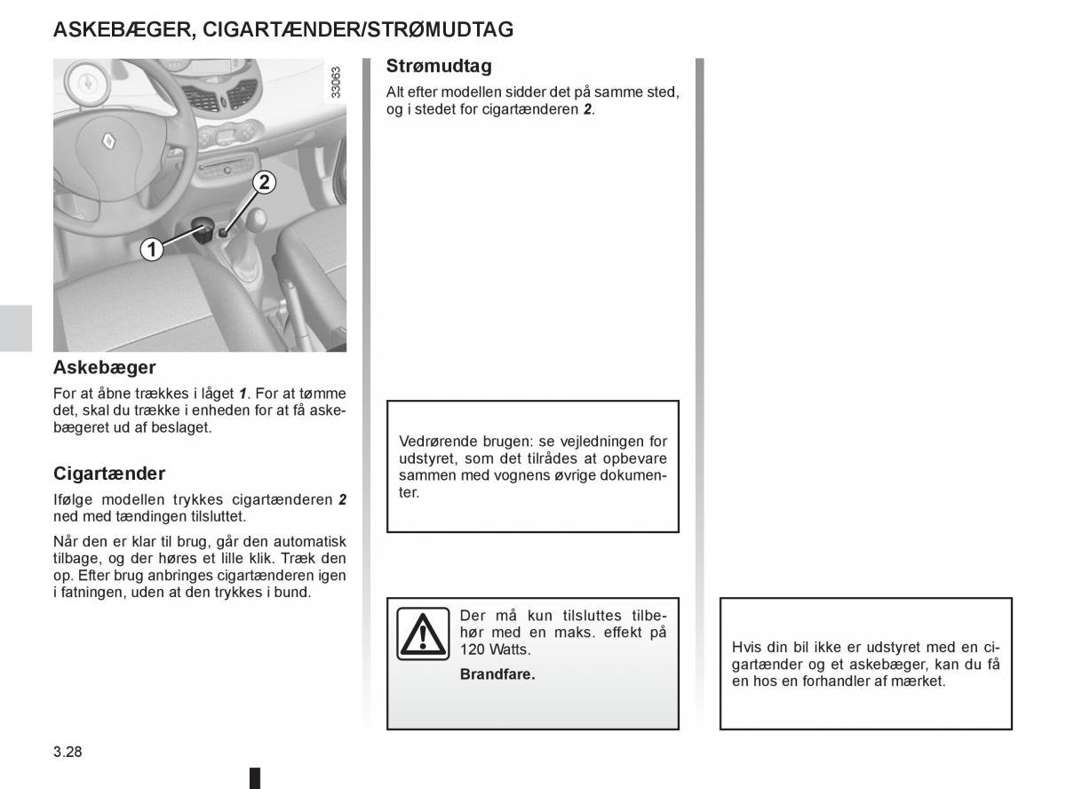 Renault Twingo III 3 Bilens instruktionsbog / page 126