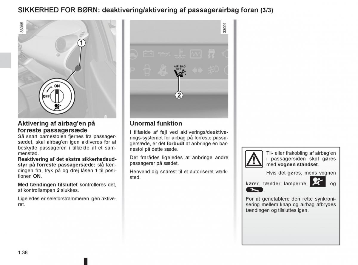 Renault Twingo III 3 Bilens instruktionsbog / page 44