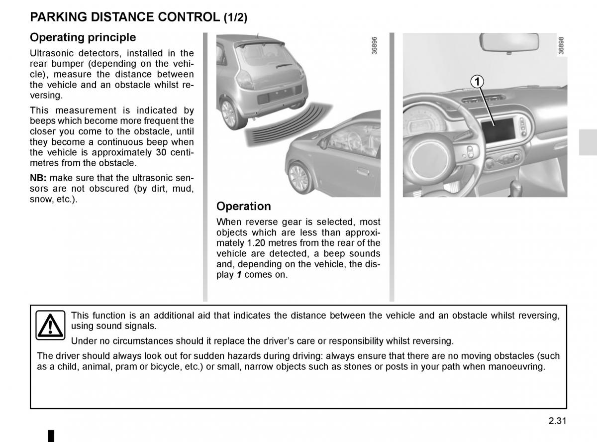 Renault Twingo III 3 owners manual / page 105