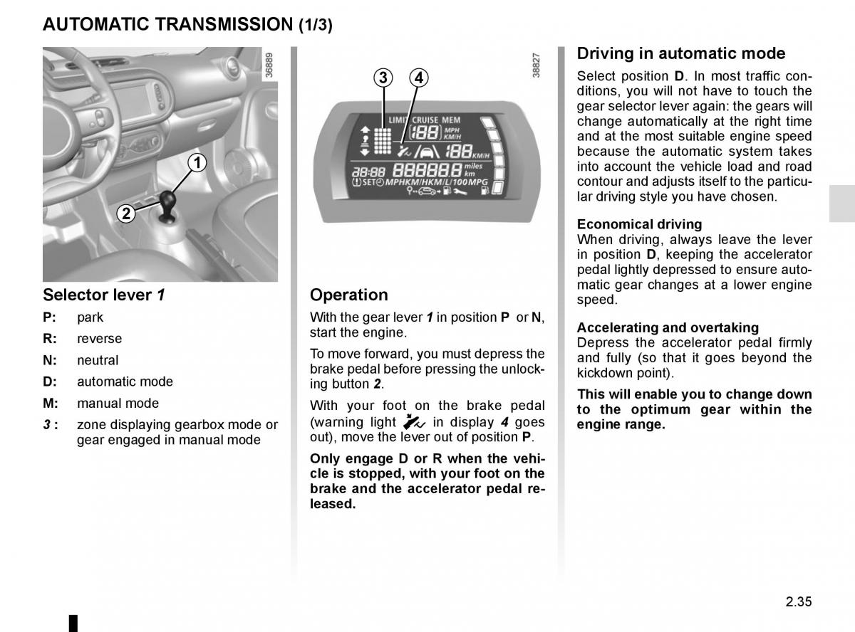 Renault Twingo III 3 owners manual / page 109