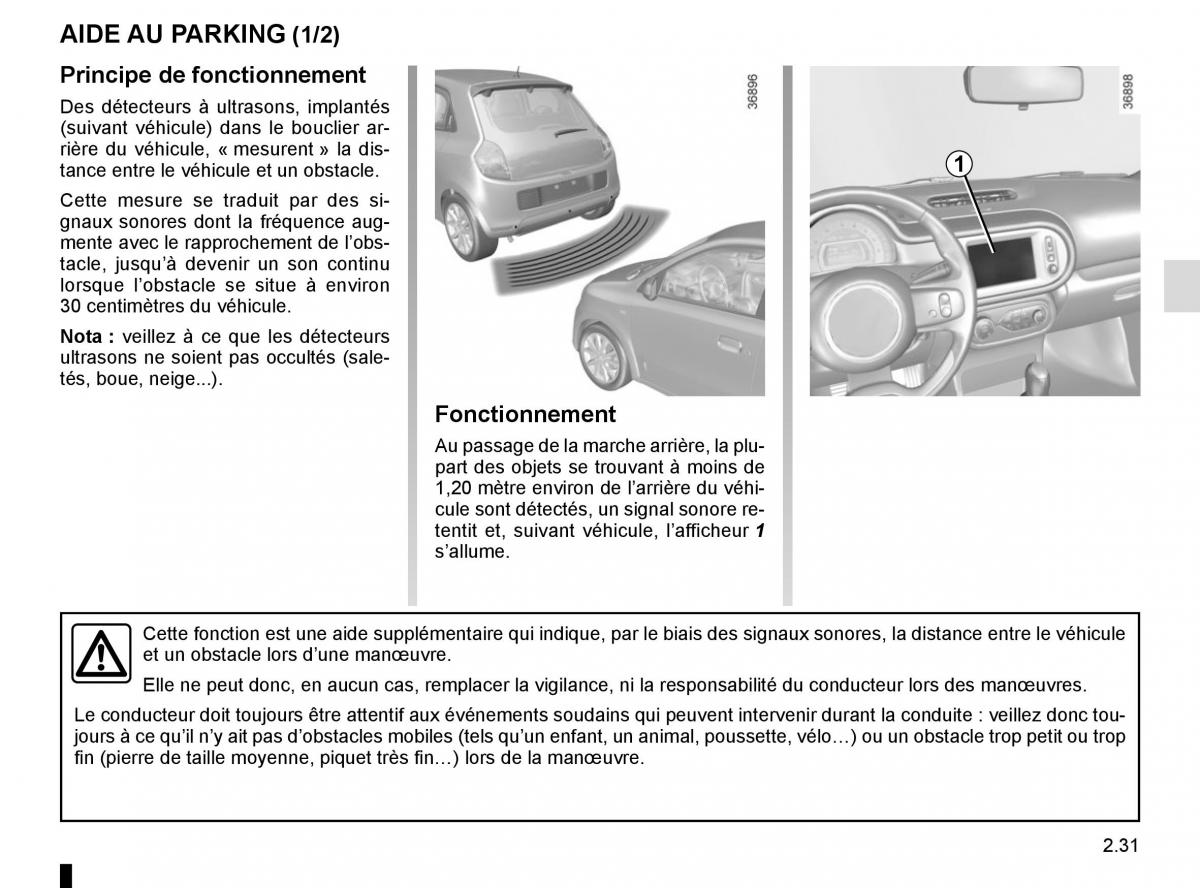 Renault Twingo III 3 manuel du proprietaire / page 105