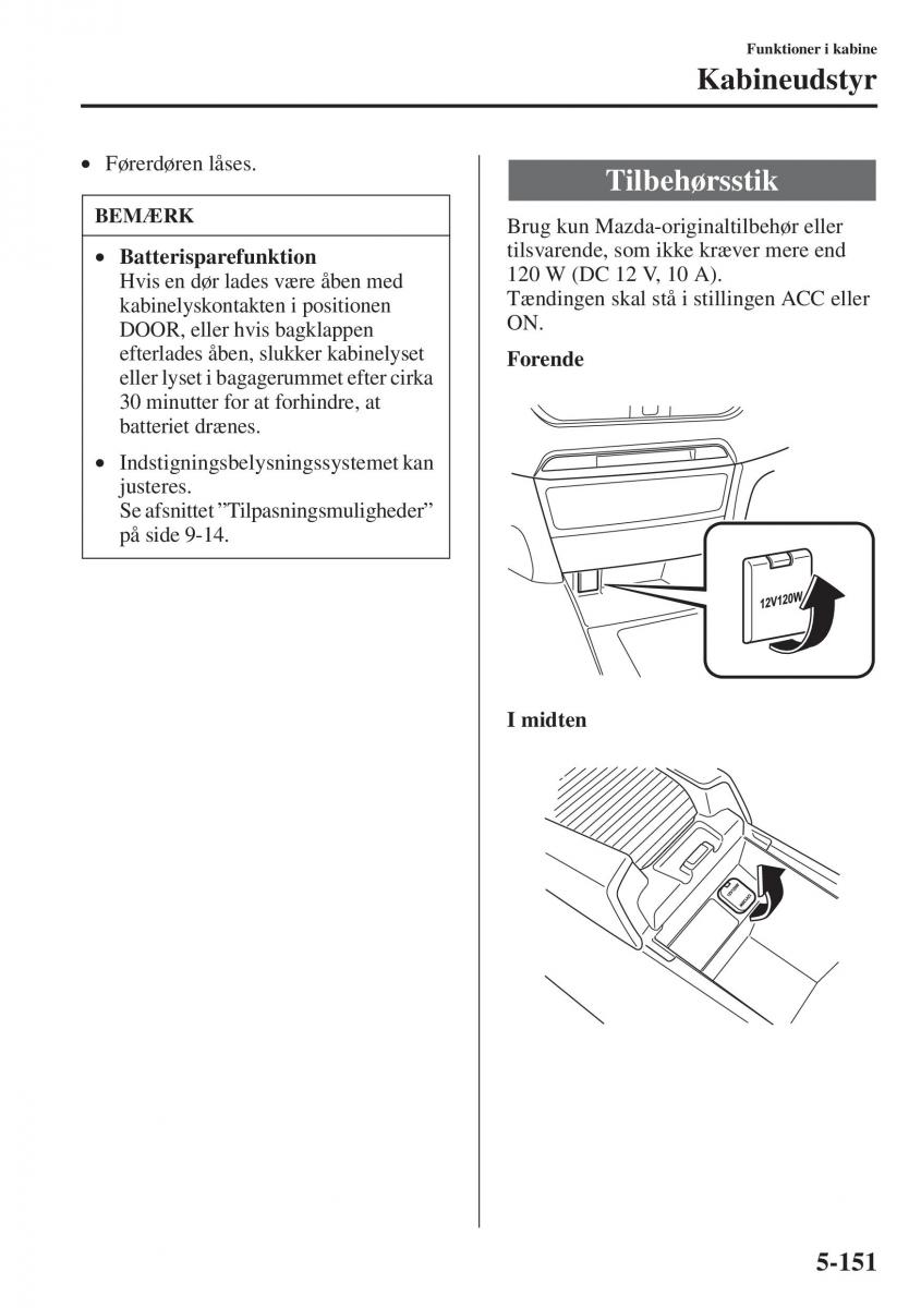 Mazda 6 III Bilens instruktionsbog / page 559