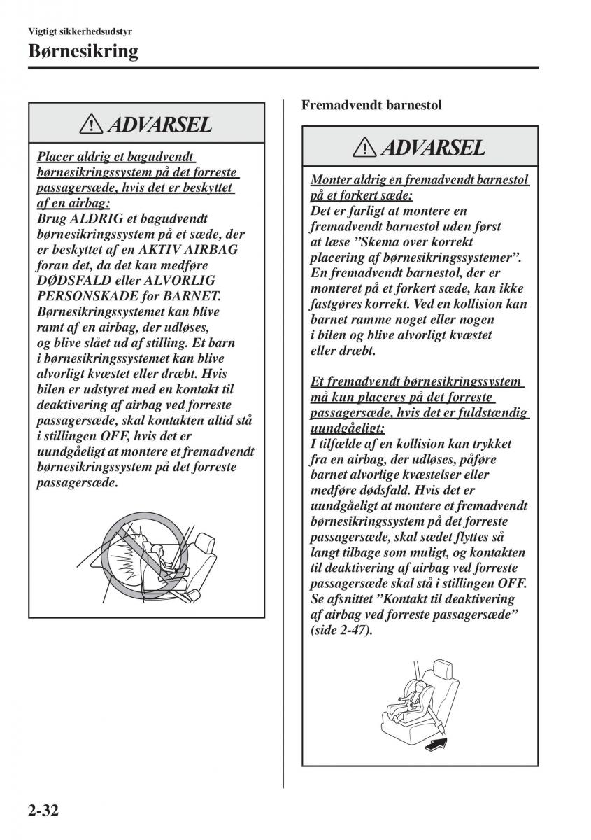 Mazda 6 III Bilens instruktionsbog / page 56