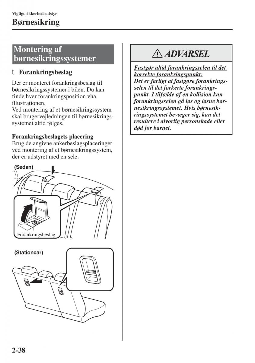 Mazda 6 III Bilens instruktionsbog / page 62