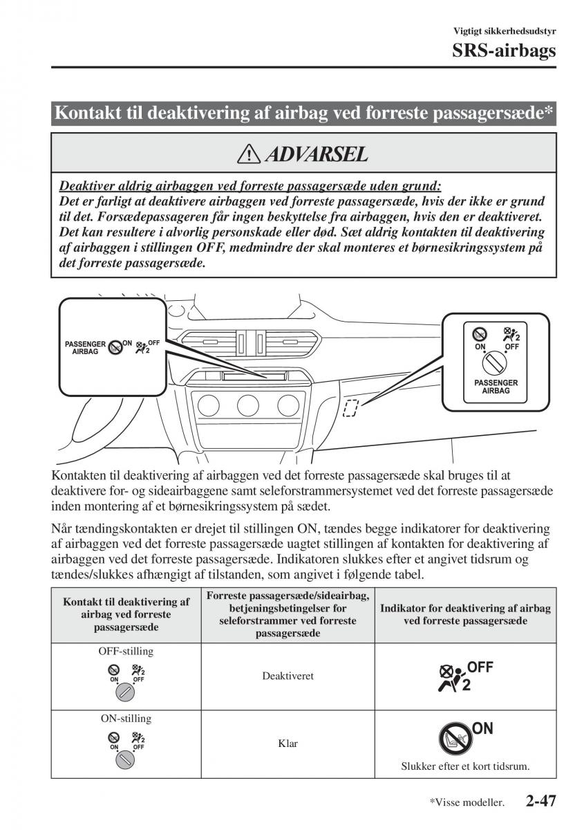 Mazda 6 III Bilens instruktionsbog / page 71