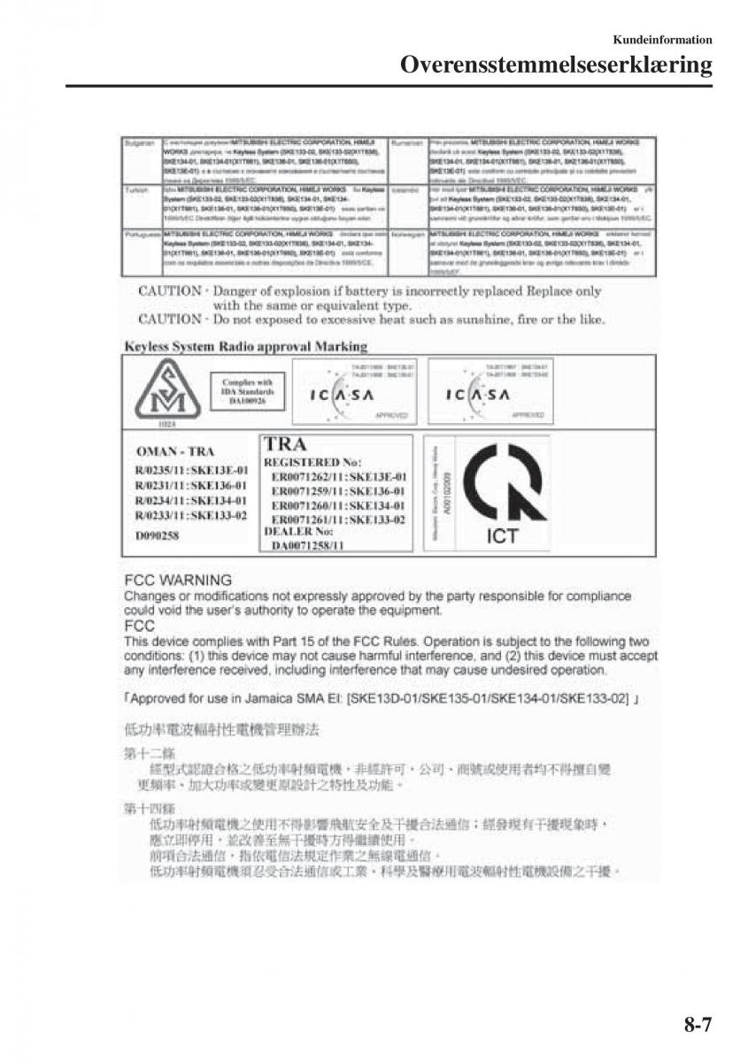 Mazda 6 III Bilens instruktionsbog / page 711