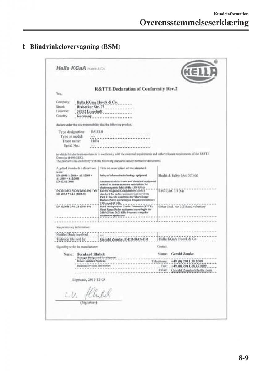 Mazda 6 III Bilens instruktionsbog / page 713