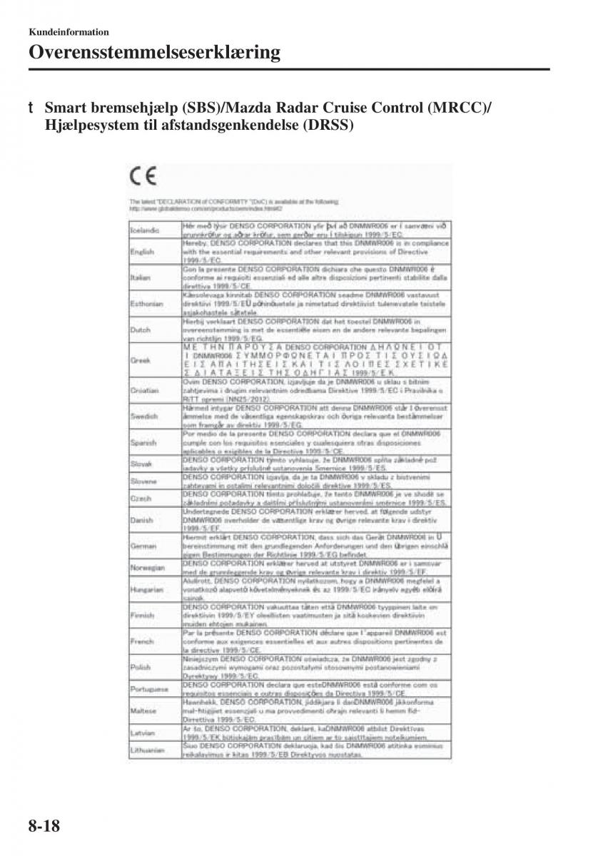 Mazda 6 III Bilens instruktionsbog / page 722