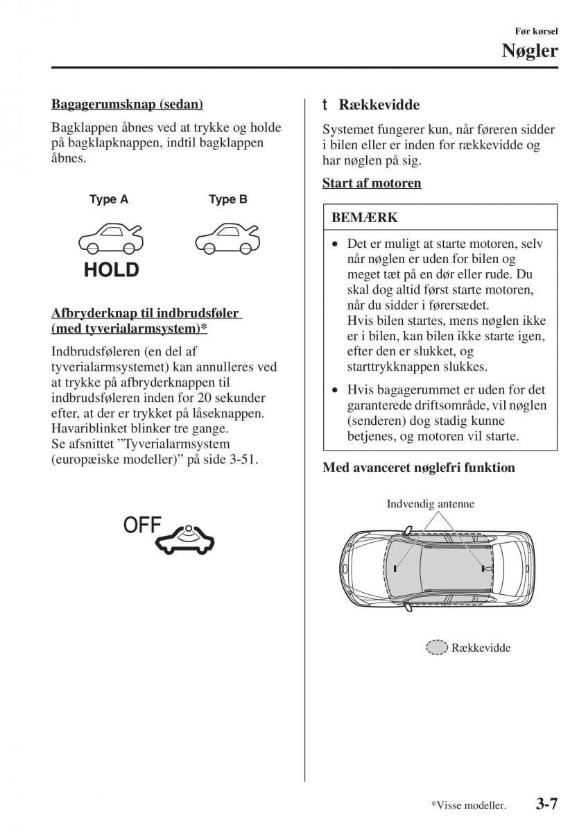 Mazda 6 III Bilens instruktionsbog / page 87