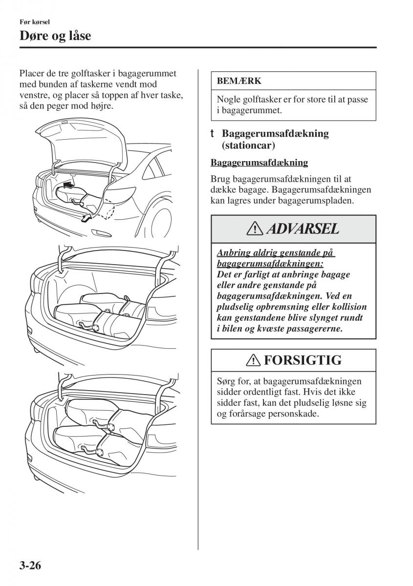 Mazda 6 III Bilens instruktionsbog / page 106