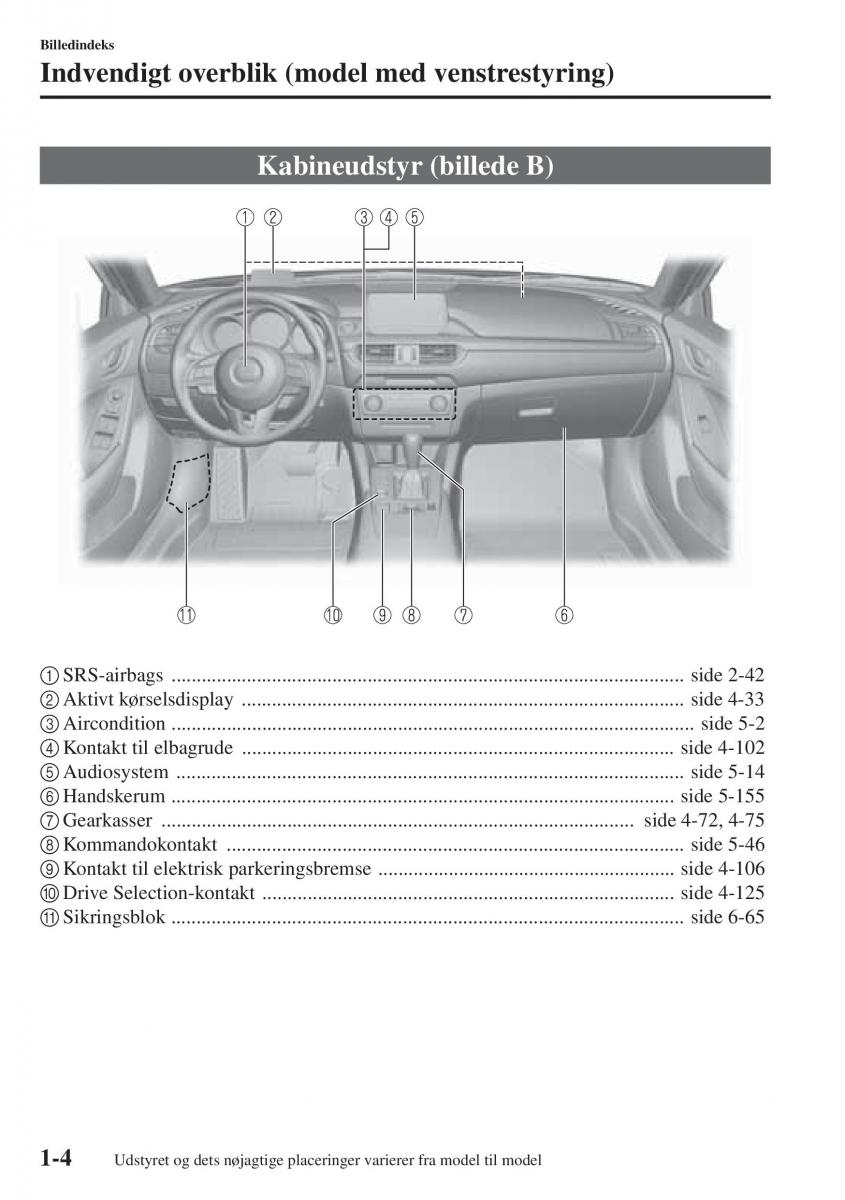 Mazda 6 III Bilens instruktionsbog / page 16