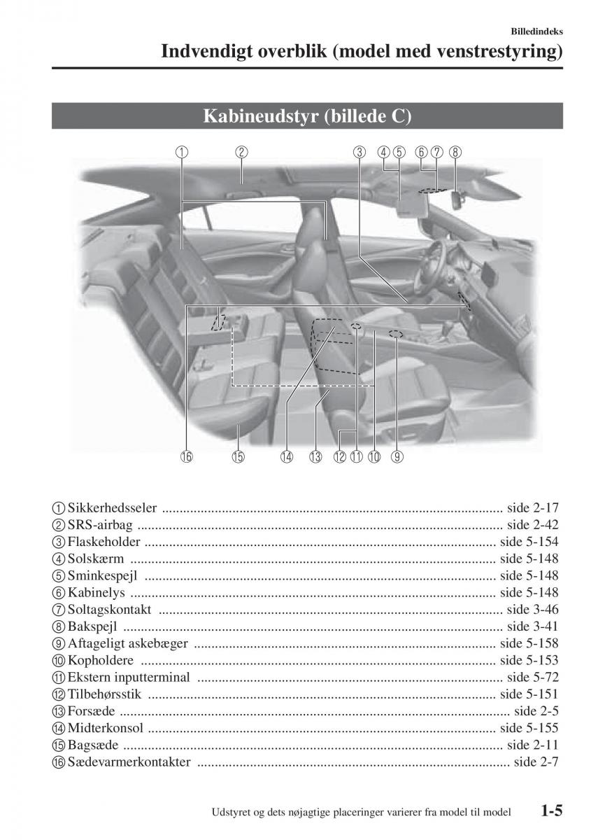 Mazda 6 III Bilens instruktionsbog / page 17