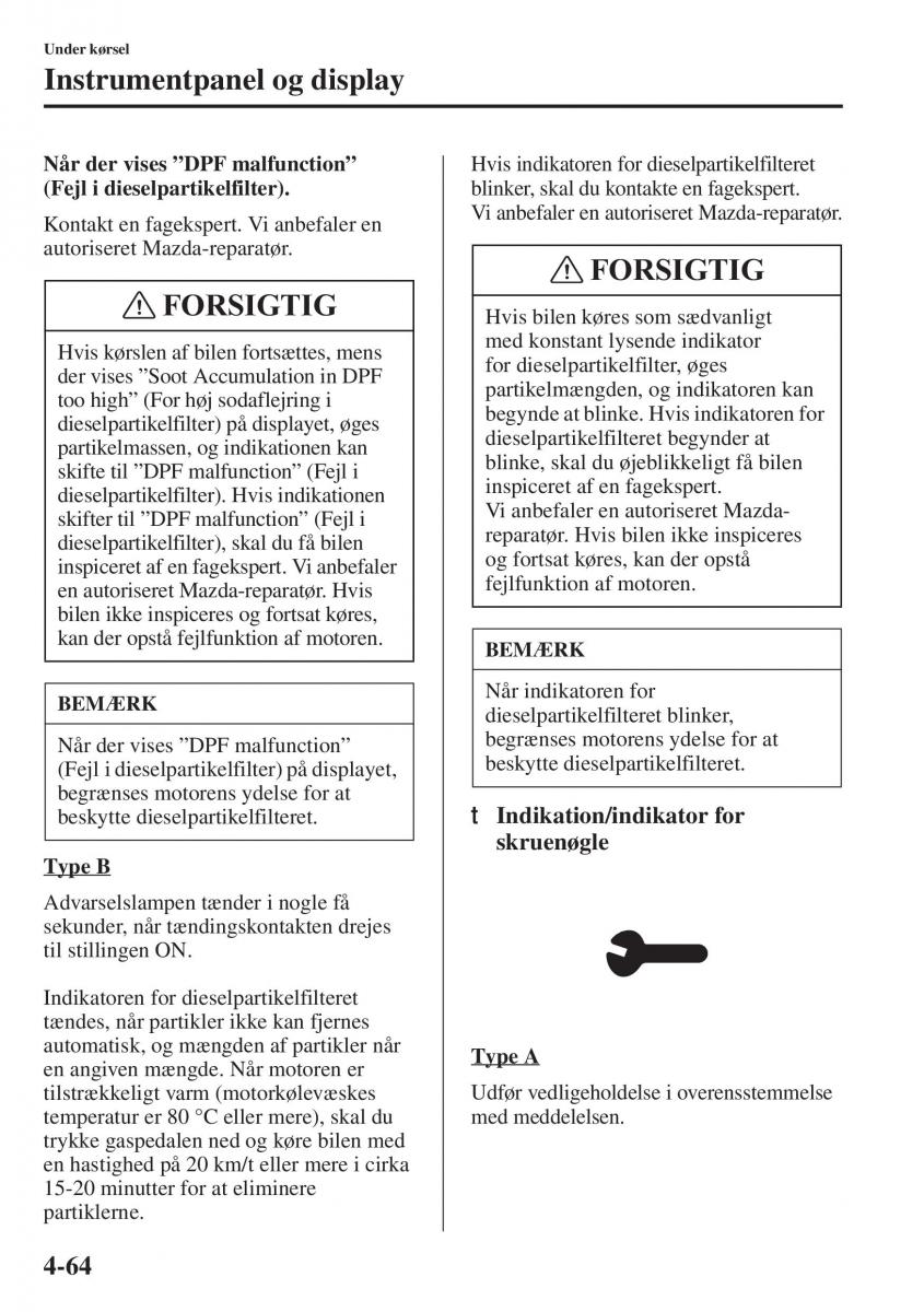 Mazda 6 III Bilens instruktionsbog / page 222