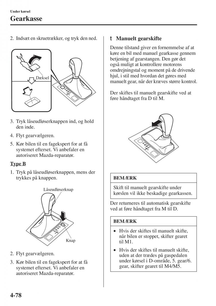 Mazda 6 III Bilens instruktionsbog / page 236