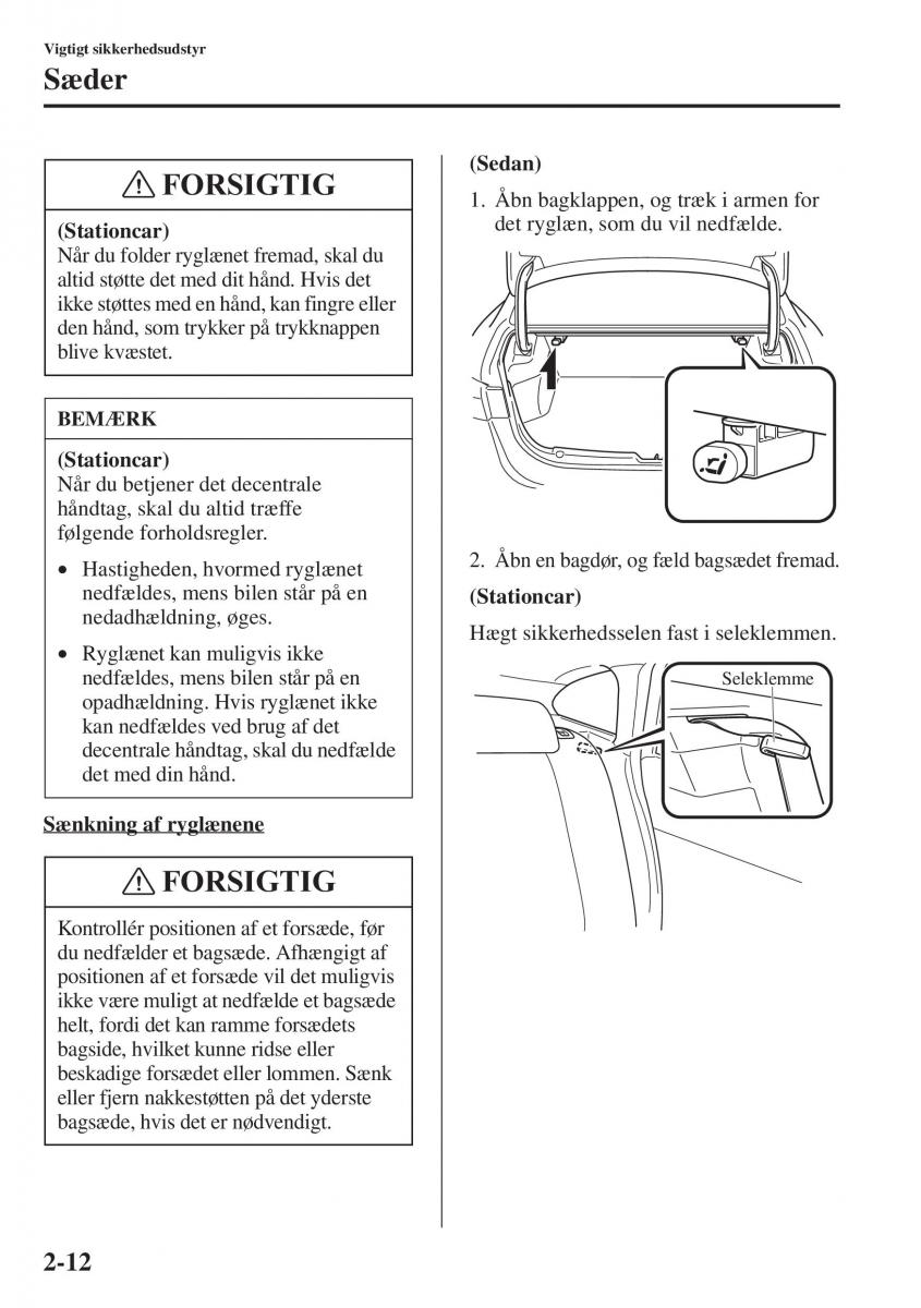 Mazda 6 III Bilens instruktionsbog / page 36