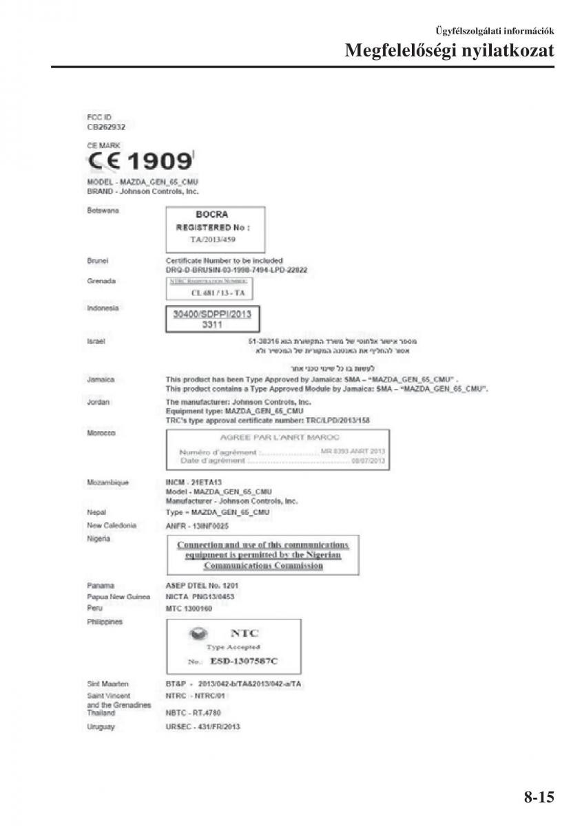 Mazda 6 III Kezelesi utmutato / page 719