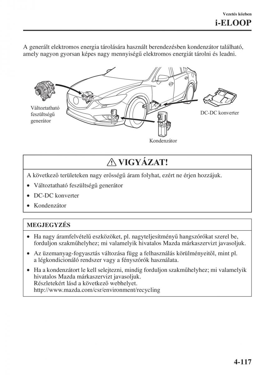 Mazda 6 III Kezelesi utmutato / page 275