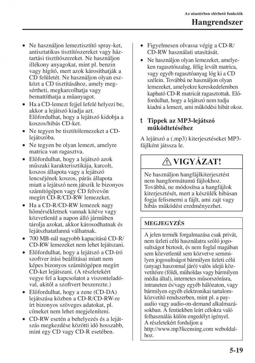 Mazda 6 III Kezelesi utmutato / page 427