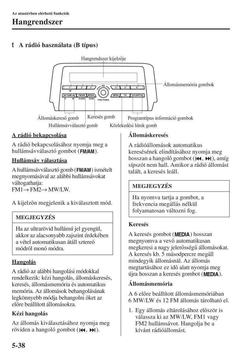 Mazda 6 III Kezelesi utmutato / page 446