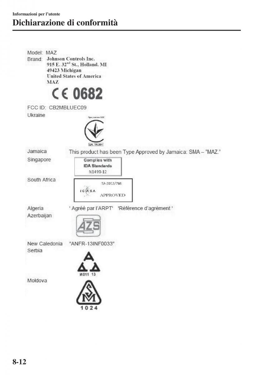 Mazda 6 III manuale del proprietario / page 716