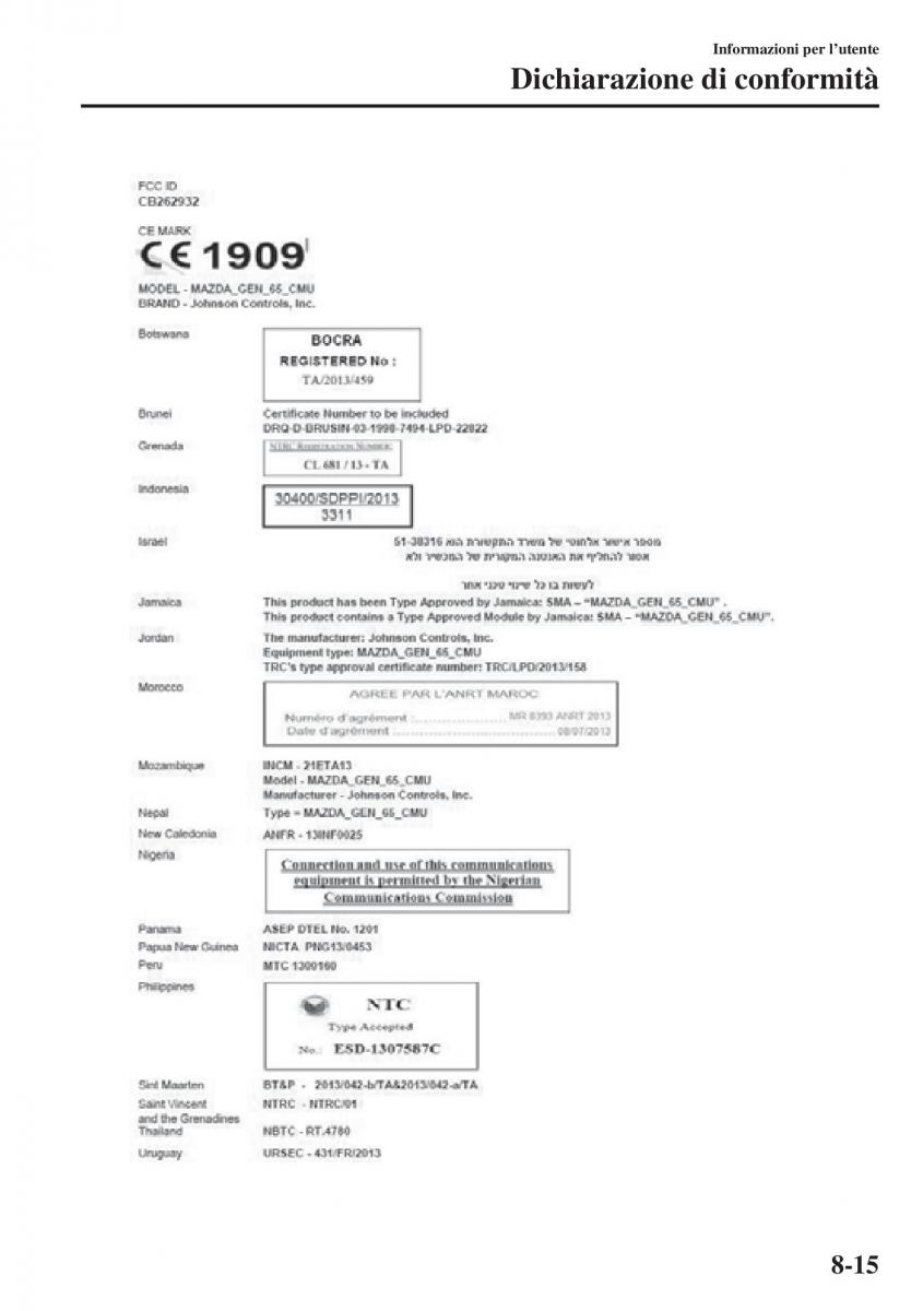 Mazda 6 III manuale del proprietario / page 719